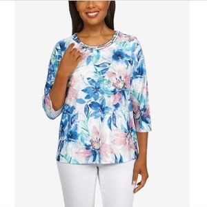 Plus Size Classics Floral Texture Top Plus Sizes Plus Size Clothing - Tops.1X